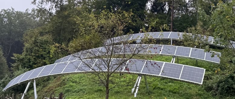 Tensevo lightweight solar canopy installed over commercial car park